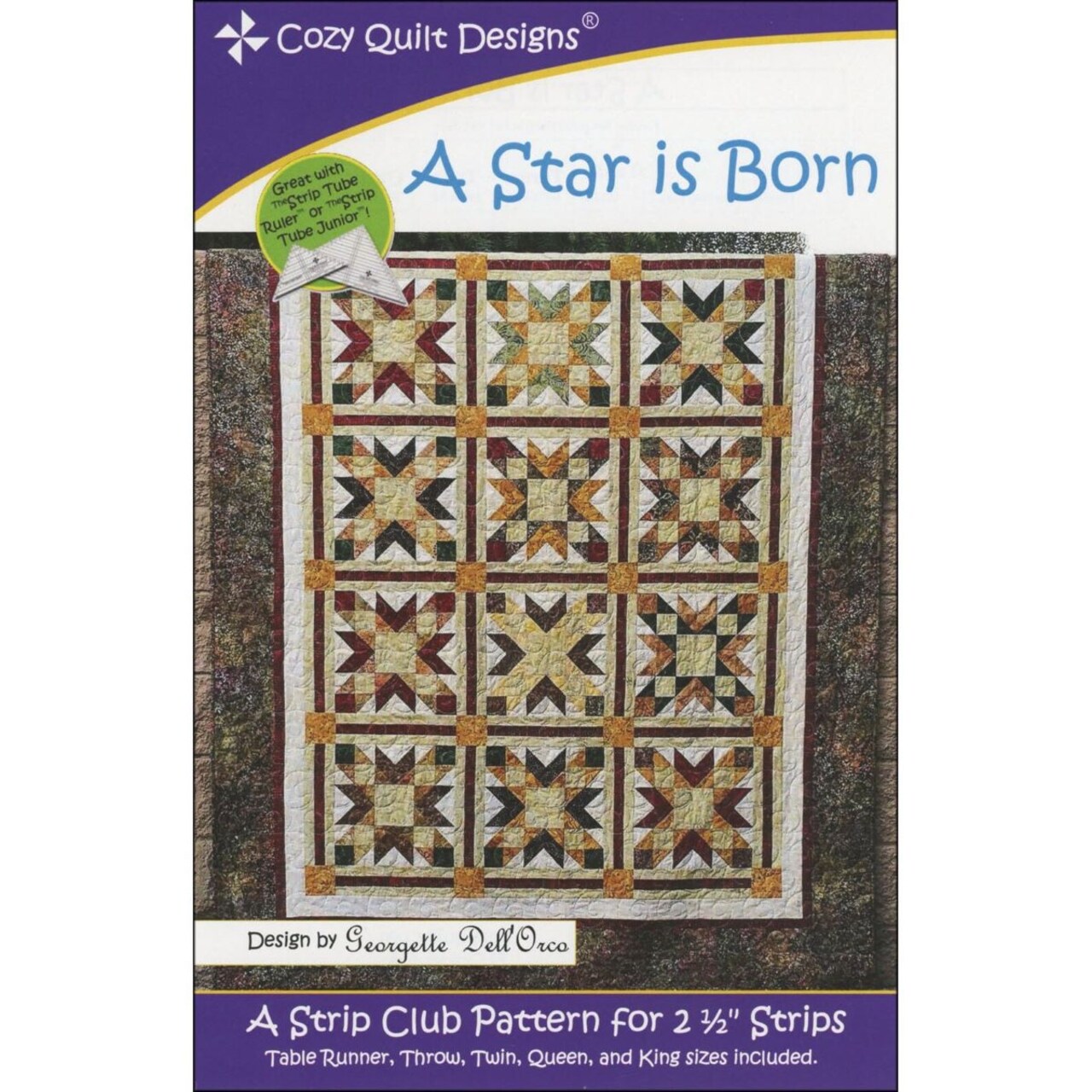 A Star is Born Pattern 5 sizes by Georgette DellOrco for Cozy Quilt Designs